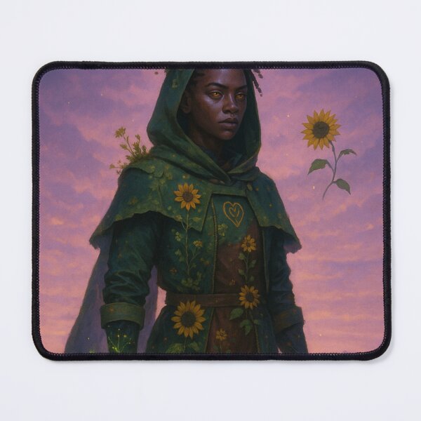 Item preview, Sunflower Warrior – Nature Witch Protector with Glowing Magic designed and sold by MoonMommaMagic.