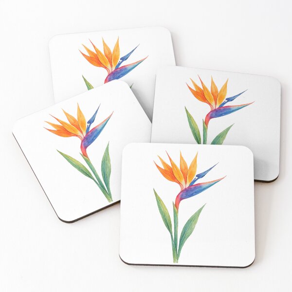 Item preview, Exotic Bird of Paradise Watercolor Flower Art designed and sold by ArtfulZuzu.