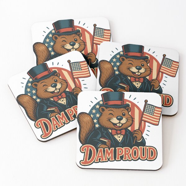 Item preview, Beaver "Dam Proud" Patriotic Animal Art - Funny Independence Day USA Design designed and sold by WarFX Designs.
