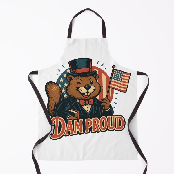 Item preview, Beaver "Dam Proud" Patriotic Animal Art - Funny Independence Day USA Design designed and sold by WarFX Designs.