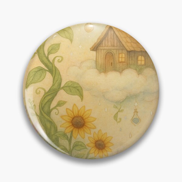 Item preview, Beanstalk to the Clouds – Cozy Cottagecore Dreamscape with Sunflowers designed and sold by MoonMommaMagic.