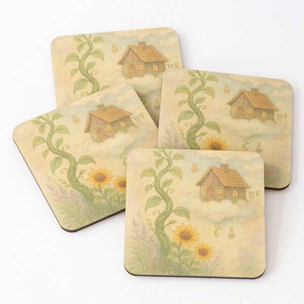 Item preview, Beanstalk to the Clouds – Cozy Cottagecore Dreamscape with Sunflowers designed and sold by MoonMommaMagic.