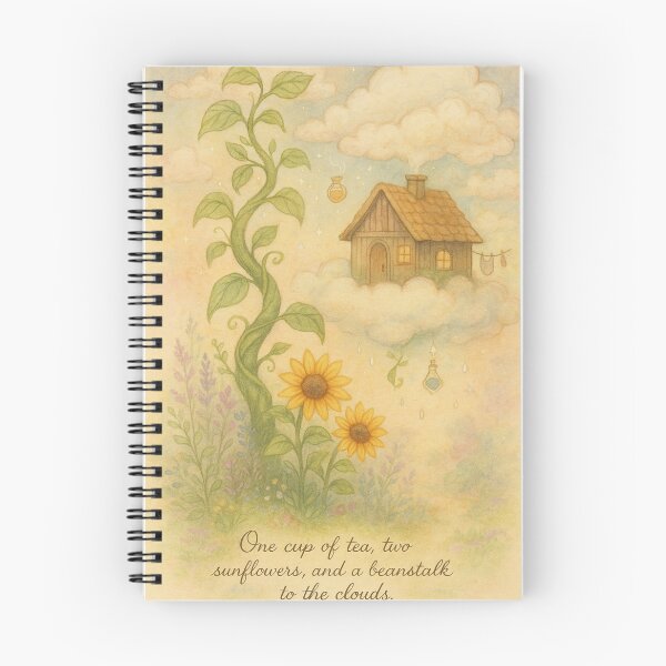 Item preview, Beanstalk to the Clouds – Cozy Cottagecore Dreamscape with Sunflowers designed and sold by MoonMommaMagic.