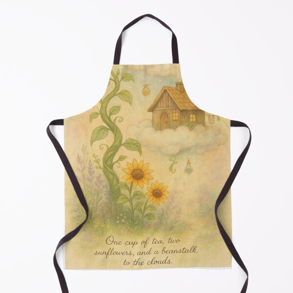 Item preview, Beanstalk to the Clouds – Cozy Cottagecore Dreamscape with Sunflowers designed and sold by MoonMommaMagic.