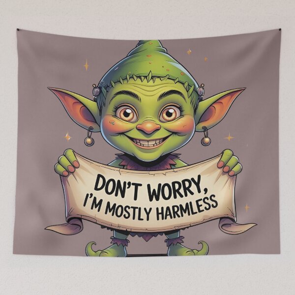 Item preview, Mostly Harmless Goblin designed and sold by Edenglow Prints & Peculiars.