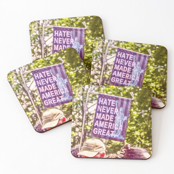 Item preview, Hate Never Made America Great – Protest Flag with Statue of Liberty designed and sold by aadventures.