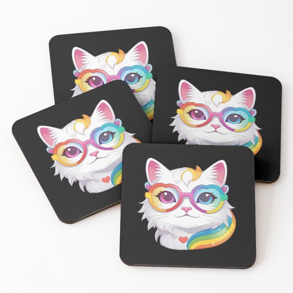 Item preview, LGBTQ+ Rainbow Cat with Heart Tail – Adorable Pride Art for Stickers & Shirts designed and sold by TheArtOfChaa.