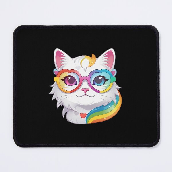 Item preview, LGBTQ+ Rainbow Cat with Heart Tail – Adorable Pride Art for Stickers & Shirts designed and sold by TheArtOfChaa.