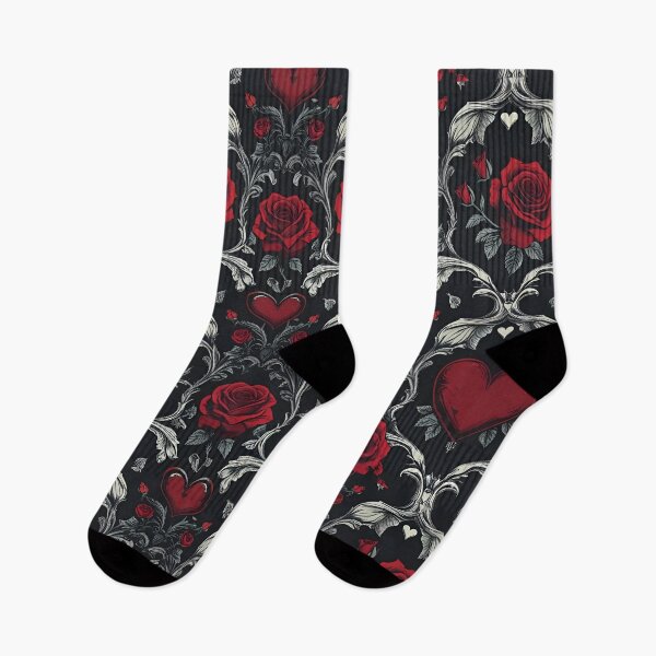 Item preview, Gothic Hearts & Roses Pattern designed and sold by Edenglow Prints & Peculiars.