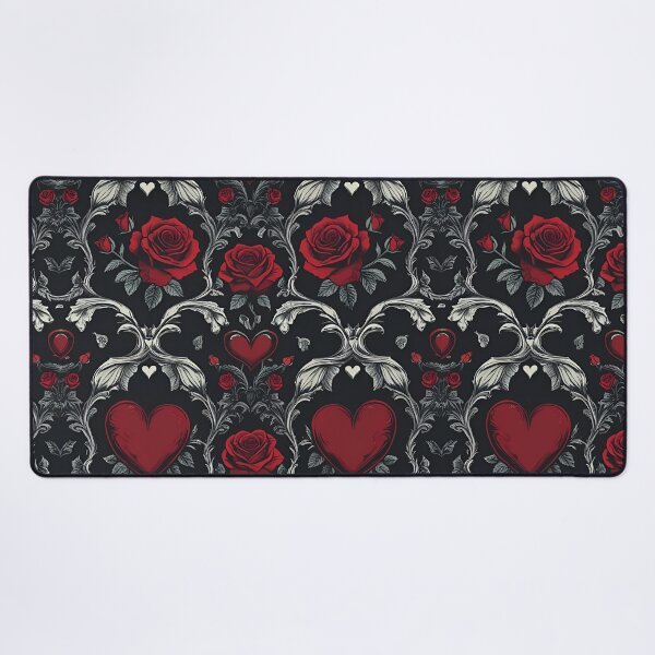Item preview, Gothic Hearts & Roses Pattern designed and sold by Edenglow Prints & Peculiars.