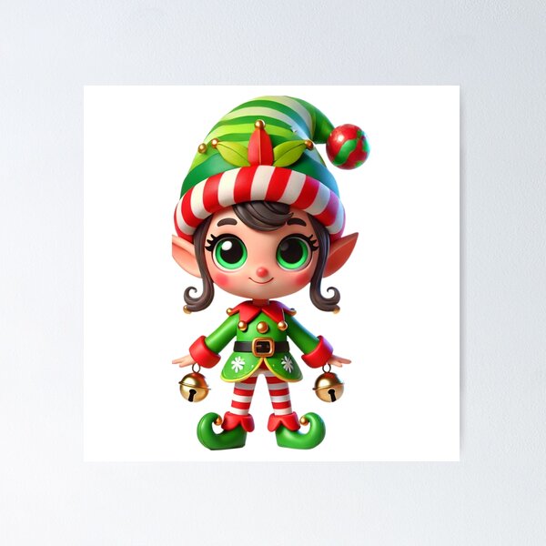 Item preview, Adorable Christmas Elf Girl designed and sold by Sillytoe.