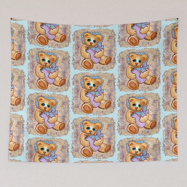 Item preview, Boy Baby Bonnet Teddy Bear designed and sold by artmuvz.