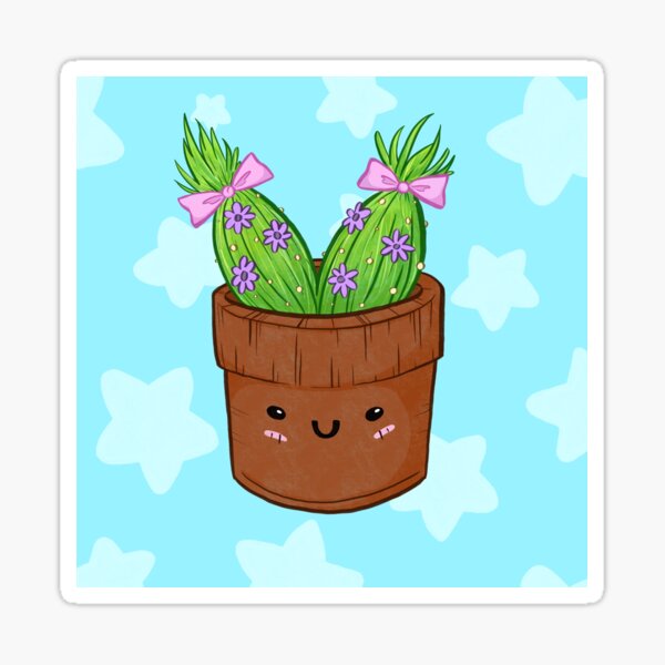 Item preview, Cute Flower Pot with Grass Hairstyle and Bows designed and sold by lonely-lily-pad.