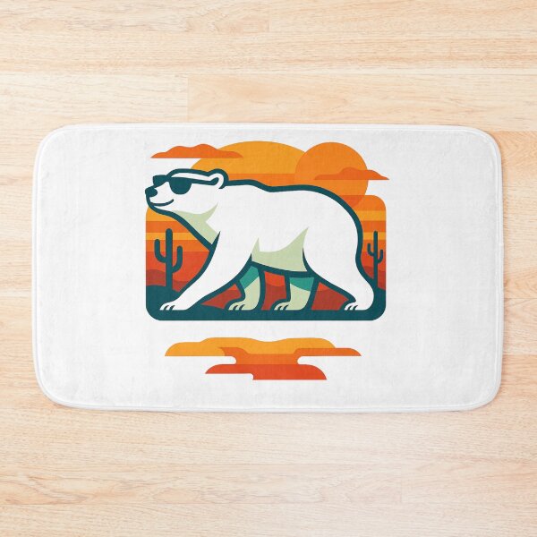 Item preview, Polar Bear with sunglasses walking at sunset in the desert designed and sold by Andykinoz.