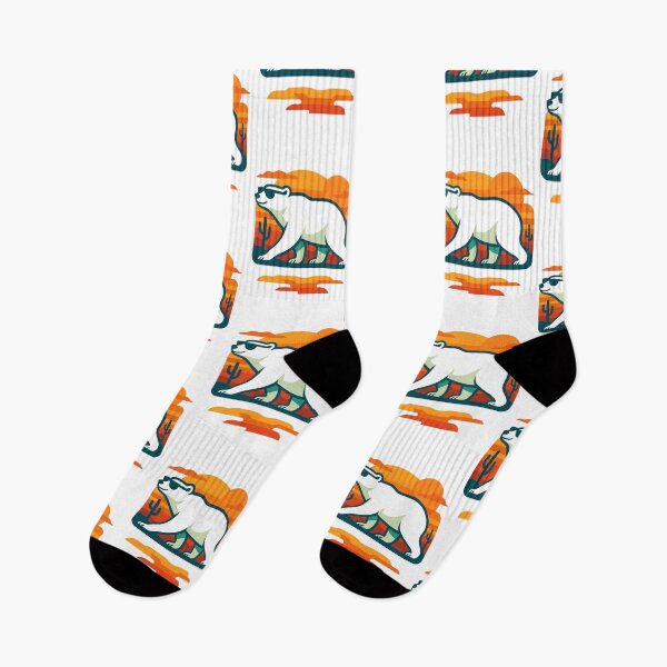 Item preview, Polar Bear with sunglasses walking at sunset in the desert designed and sold by Andykinoz.
