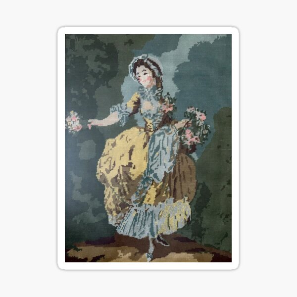 Item preview, Flower Girl Needlepoint Vintage Photography Art ldandrade designed and sold by ldandrade.