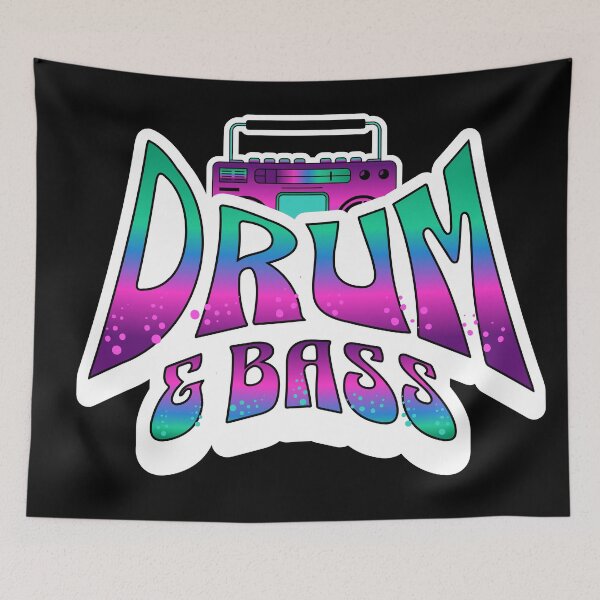 Item preview, DRUM AND BASS  - Neon Boombox (White) designed and sold by Discothreadz.