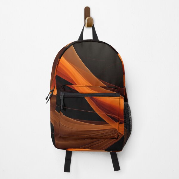 Item preview, Fiery Orange Abstract Wave on Black Background designed and sold by PaintbrushPlace.