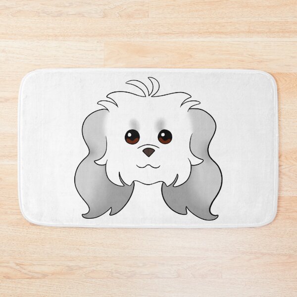 Item preview, White Long Ear Maltipoo Light Grey Ears designed and sold by OliRoseArt.