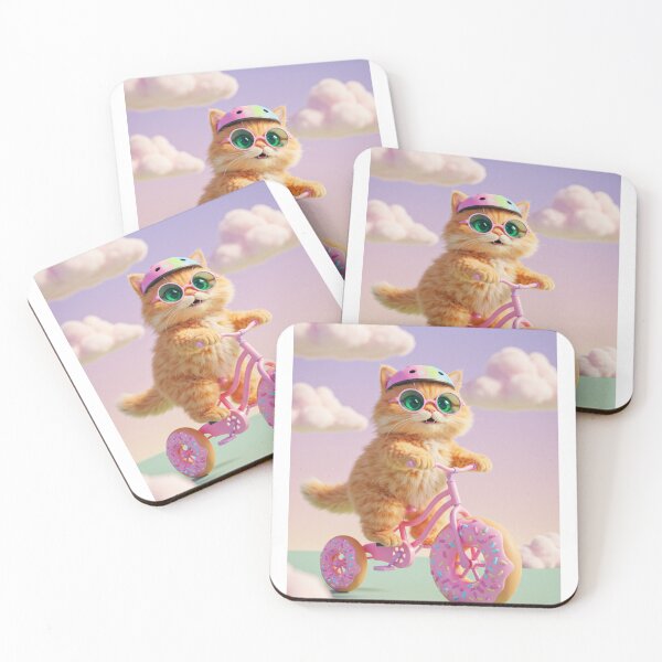 Item preview, Cute Cat Donut Bicycle Merch Collection designed and sold by SmartyWonders.