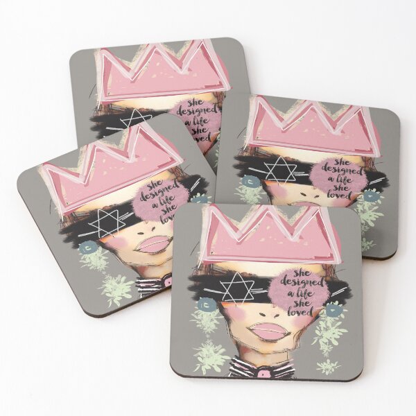 Item preview, She Designed a Life She Loved – Crowned Woman Portrait Art with Empowering Quote, Inspirational Design for Apparel, Decor & Accessories designed and sold by MsMetalROk.
