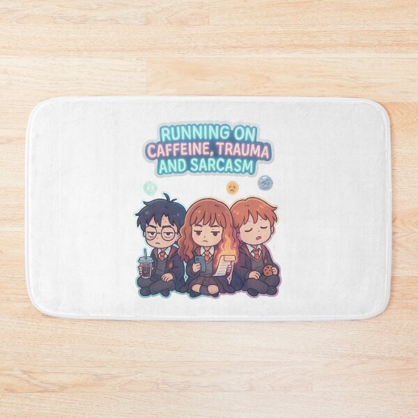 Item preview, Running on Caffeine, Trauma, and Sarcasm designed and sold by MAVNALE.