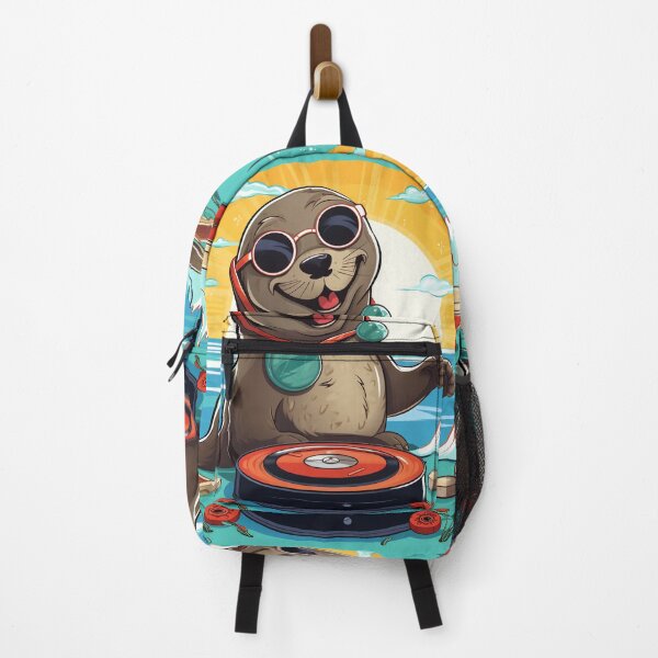 Item preview, Cool DJ Otter at the Beach with Sunset Vibes designed and sold by PaintbrushPlace.