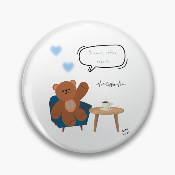 Item preview, Mono Bear Message – Silence, Coffee, Repeat. (White / Transparent ) designed and sold by mintmono-studio.