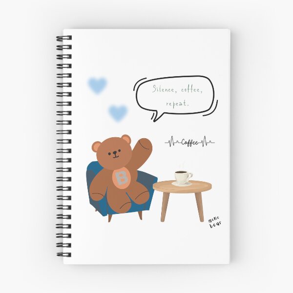 Item preview, Mono Bear Message – Silence, Coffee, Repeat. (White / Transparent ) designed and sold by mintmono-studio.