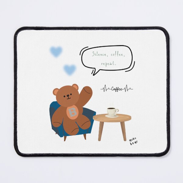 Item preview, Mono Bear Message – Silence, Coffee, Repeat. (White / Transparent ) designed and sold by mintmono-studio.