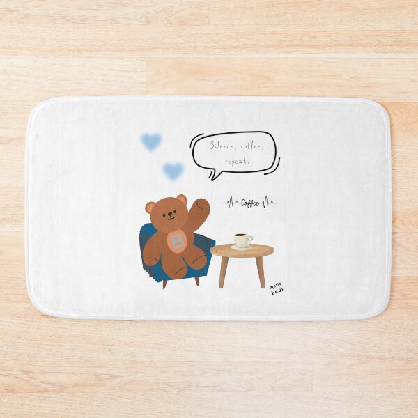 Item preview, Mono Bear Message – Silence, Coffee, Repeat. (White / Transparent ) designed and sold by mintmono-studio.
