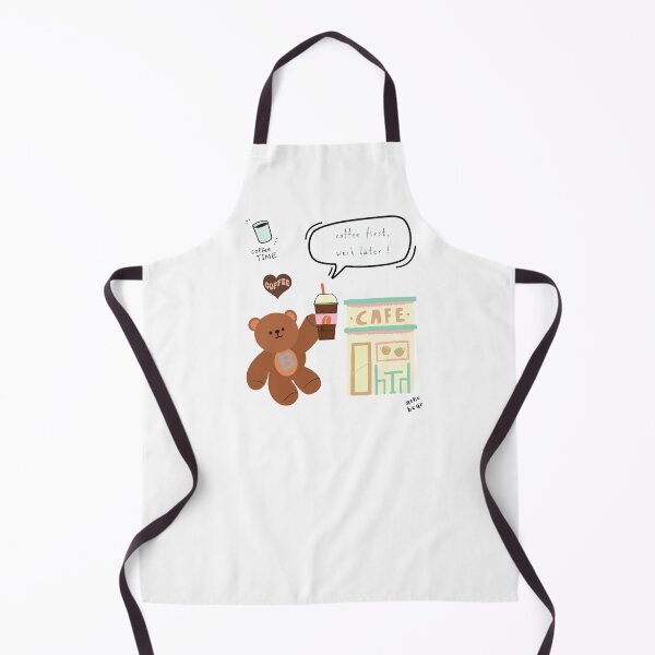 Item preview, Mono Bear Message – Coffee First, Work Later! ( White / Transparent ) designed and sold by mintmono-studio.