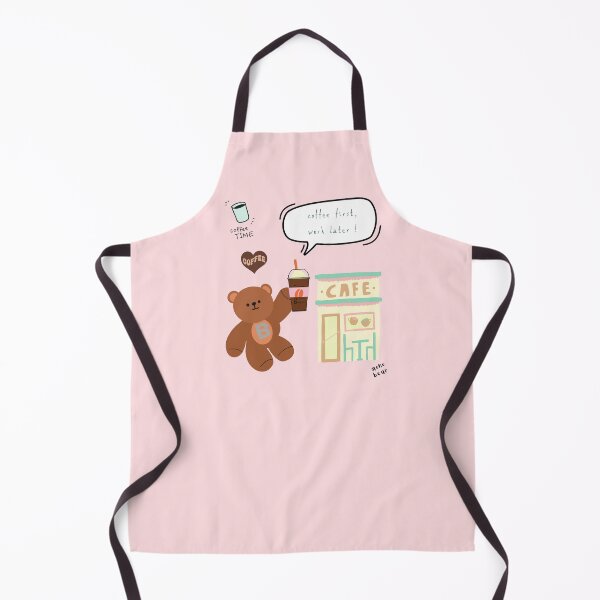 Item preview, Mono Bear Message – Coffee First, Work Later! ( Pink Background ) designed and sold by mintmono-studio.