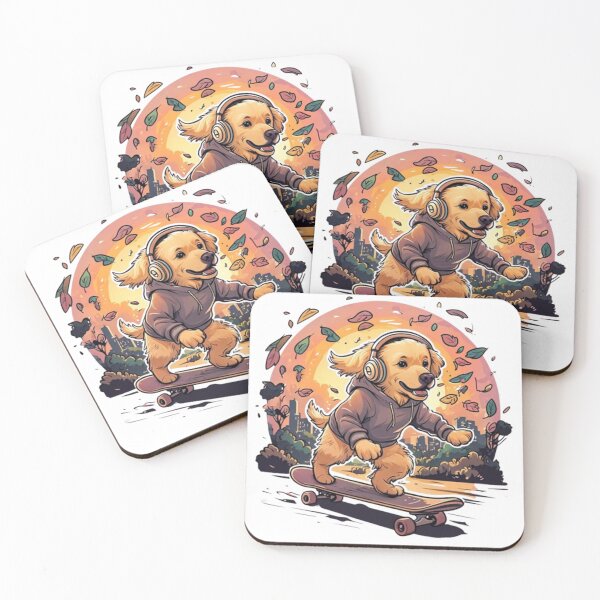 Item preview, Dog Lover Gift – Skater Golden Retriever with Fall Vibes designed and sold by SmartyWonders.