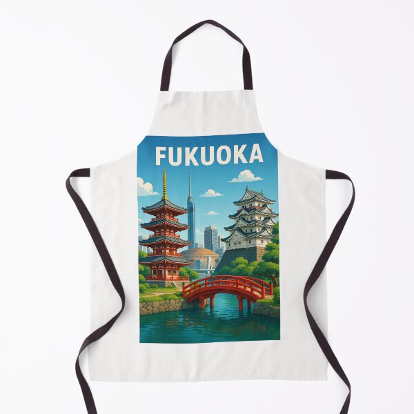 Item preview, Fukuoka Japan Skyline with Pagoda and Castle designed and sold by Places On Earth.
