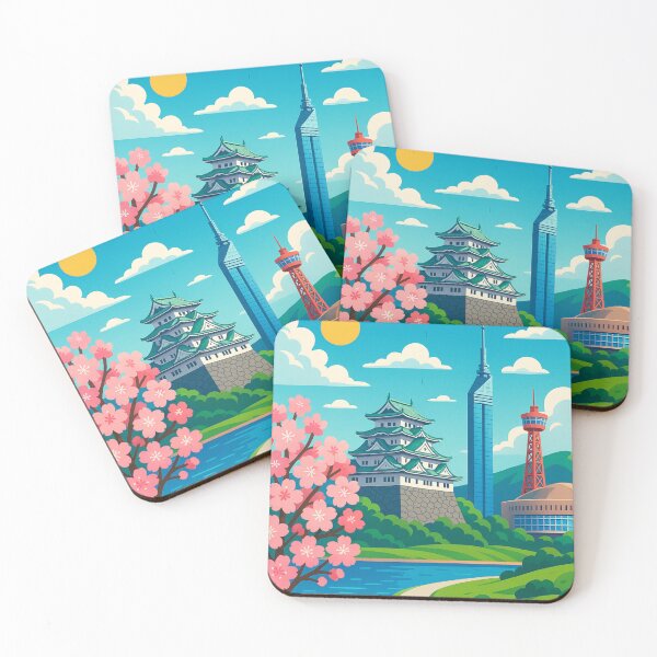 Item preview, Fukuoka Japan with Cherry Blossoms and Landmarks designed and sold by Places On Earth.