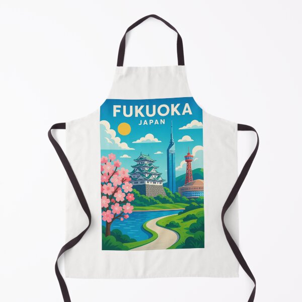 Item preview, Fukuoka Japan with Cherry Blossoms and Landmarks designed and sold by Places On Earth.