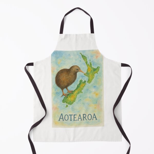 Item preview, Aotearoa Kiwi Bird over New Zealand Map designed and sold by Places On Earth.