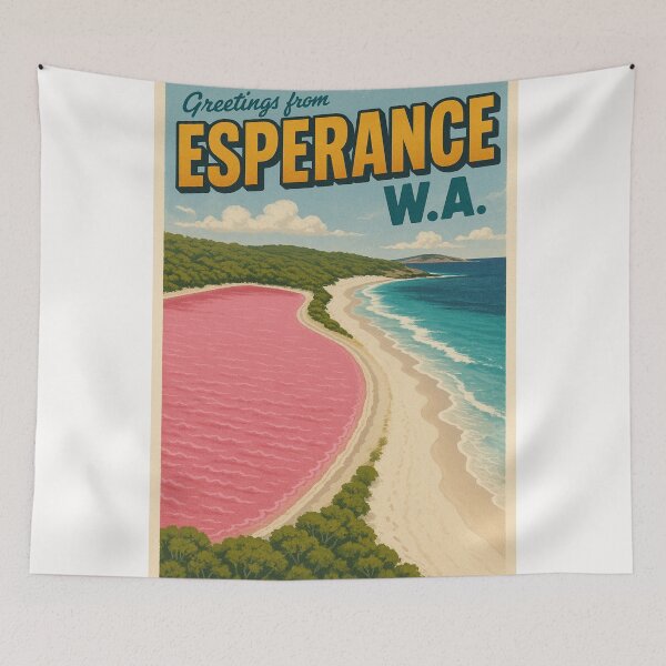 Item preview, Greetings from Esperance WA with Lake Hillier View designed and sold by Places On Earth.