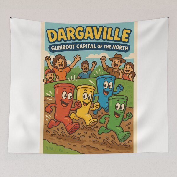 Item preview, Dargaville New Zealand Gumboot Capital Scene designed and sold by Places On Earth.