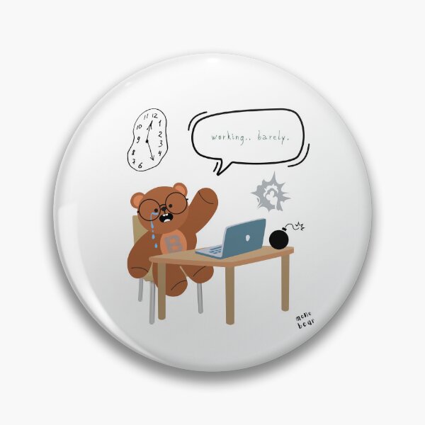 Item preview, Mono Bear Message – Working… Barely. ( White/ Transparent ) designed and sold by mintmono-studio.