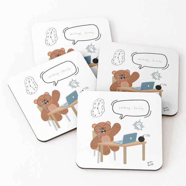 Item preview, Mono Bear Message – Working… Barely. ( White/ Transparent ) designed and sold by mintmono-studio.