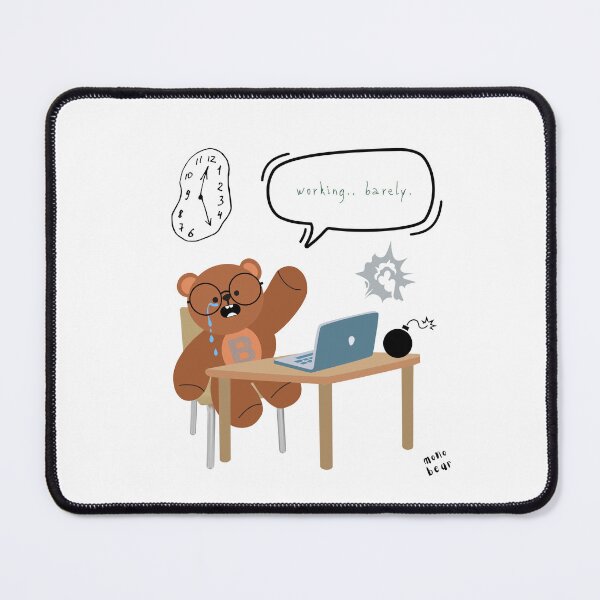 Item preview, Mono Bear Message – Working… Barely. ( White/ Transparent ) designed and sold by mintmono-studio.