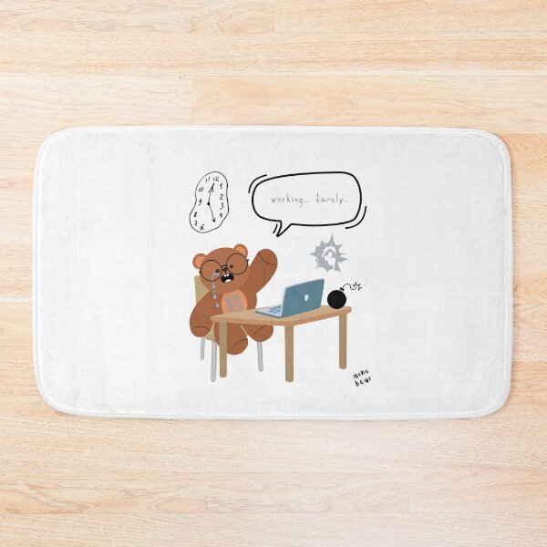 Item preview, Mono Bear Message – Working… Barely. ( White/ Transparent ) designed and sold by mintmono-studio.