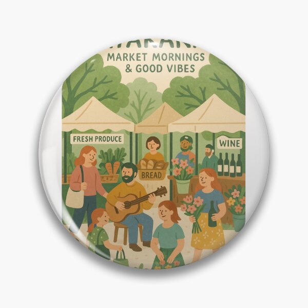 Item preview, Matakana Market Scene with Fresh Produce and Live Music designed and sold by Places On Earth.