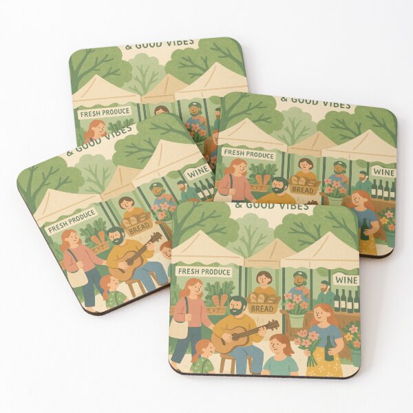 Item preview, Matakana Market Scene with Fresh Produce and Live Music designed and sold by Places On Earth.