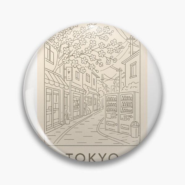 Item preview, Tokyo Backstreet with Cherry Blossoms and Vending Machines designed and sold by Places On Earth.