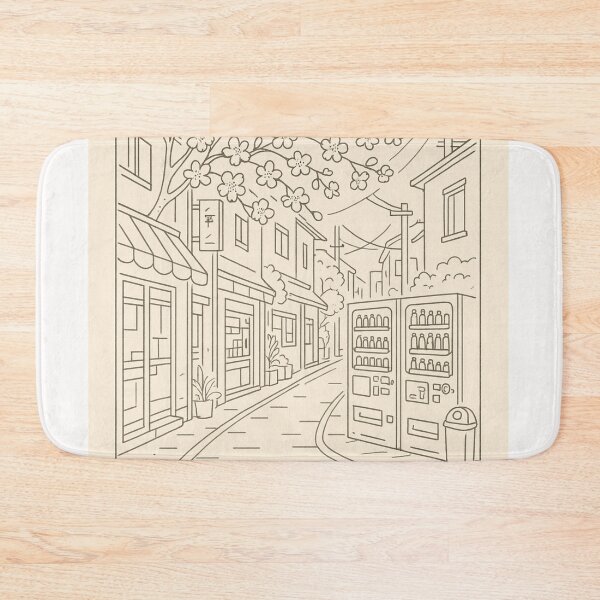 Item preview, Tokyo Backstreet with Cherry Blossoms and Vending Machines designed and sold by Places On Earth.