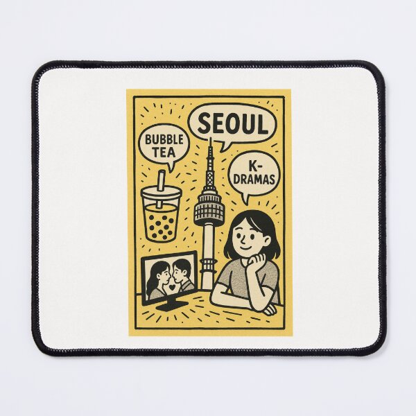 Item preview, Seoul Korea Icons with Namsan Tower and Pop Culture designed and sold by Places On Earth.