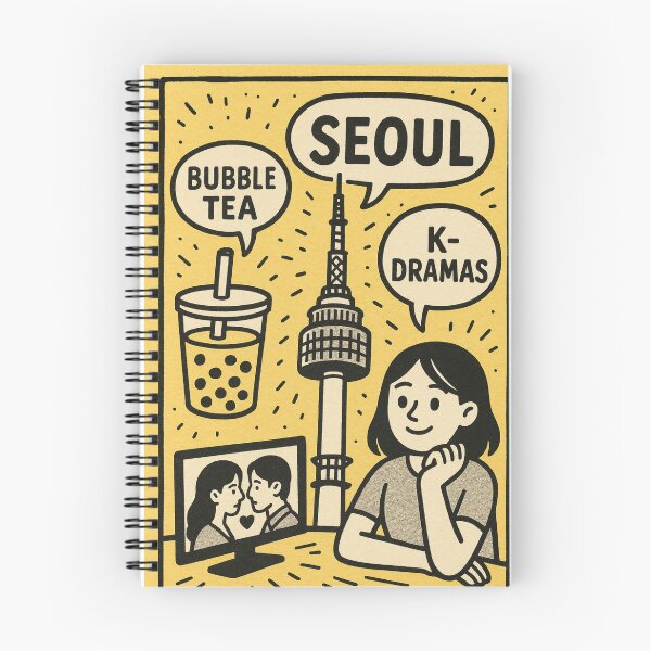 Item preview, Seoul Korea Icons with Namsan Tower and Pop Culture designed and sold by Places On Earth.